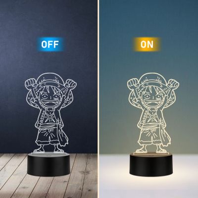 Monkey D Luffy Anime Character Design Night Lamp